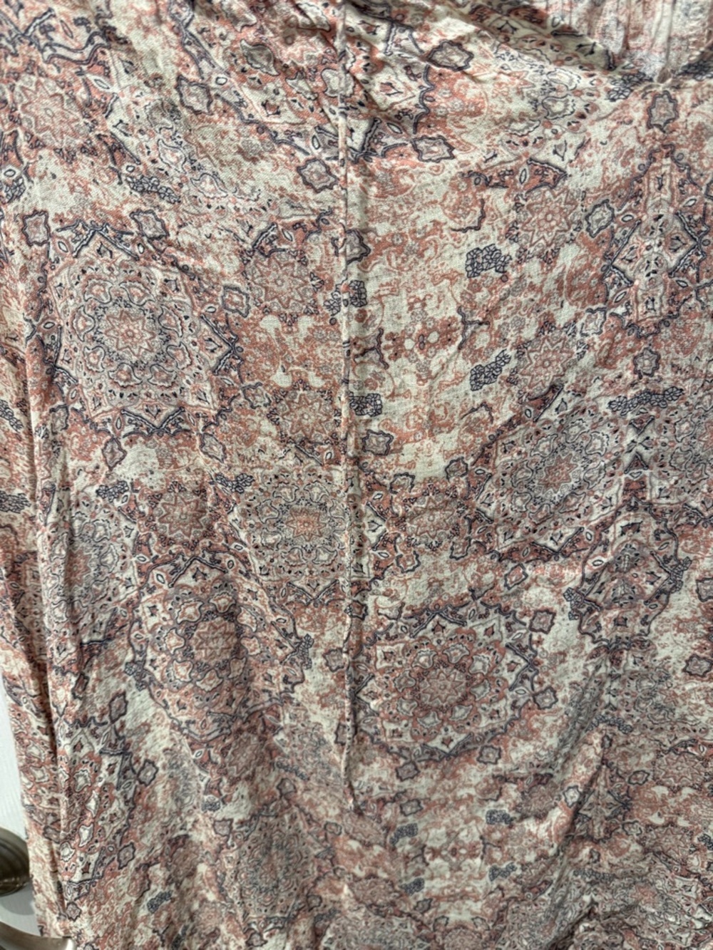 Lucky Brand Floral Paisley Top in Cream and Salmon - Picture 5 of 7